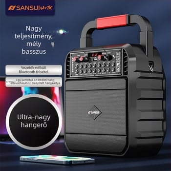 Vezeték nélküli Bluetooth hordozható hangszóró otthonra és kültérre – IPX4, 40Hz-20kHz, SNR ≥100dB, beépített 1200–2000mAh akkumulátor, kártyahely