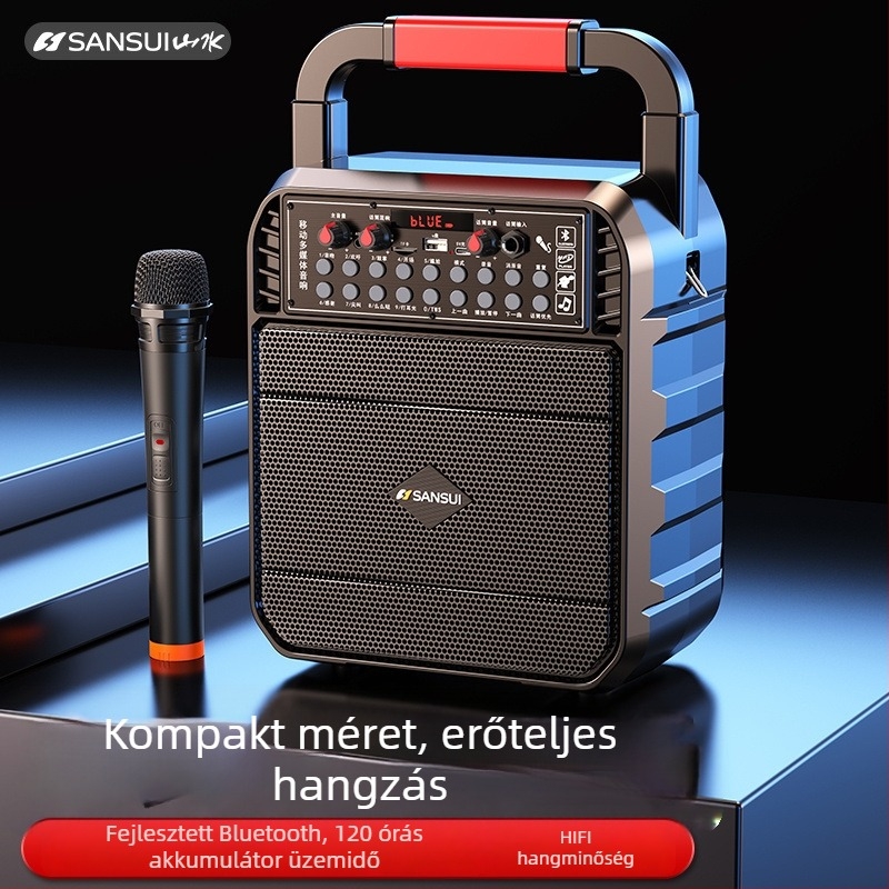Vezeték nélküli Bluetooth hordozható hangszóró otthonra és kültérre – IPX4, 40Hz-20kHz, SNR ≥100dB, beépített 1200–2000mAh akkumulátor, kártyahely
