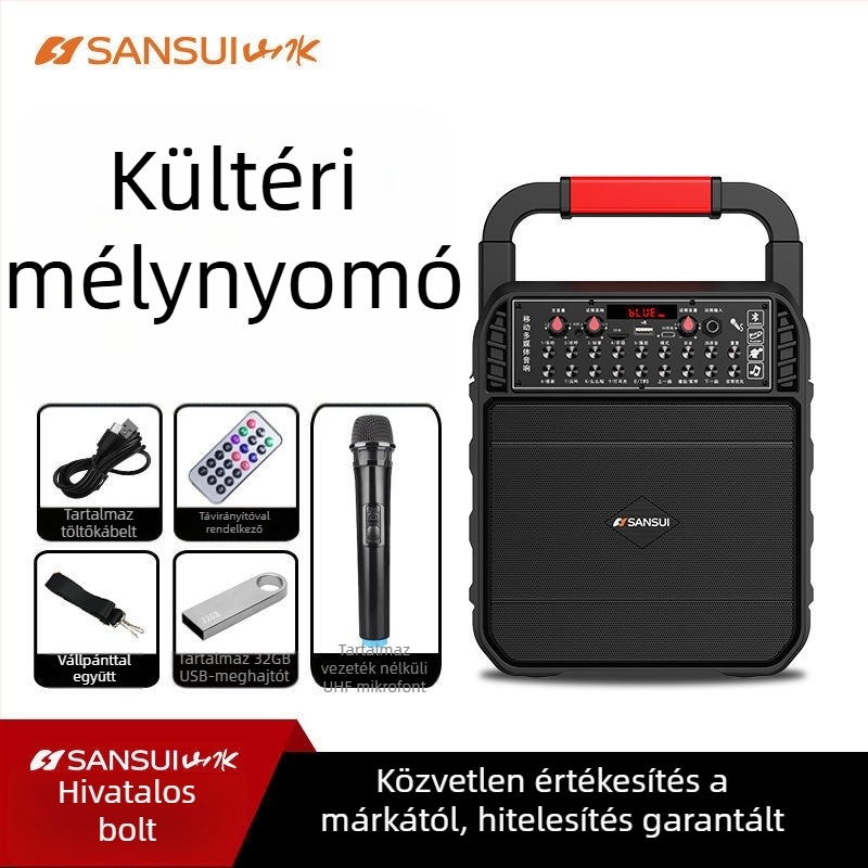 Vezeték nélküli Bluetooth hordozható hangszóró otthonra és kültérre – IPX4, 40Hz-20kHz, SNR ≥100dB, beépített 1200–2000mAh akkumulátor, kártyahely
