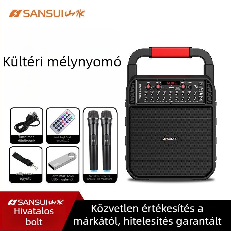 Vezeték nélküli Bluetooth hordozható hangszóró otthonra és kültérre – IPX4, 40Hz-20kHz, SNR ≥100dB, beépített 1200–2000mAh akkumulátor, kártyahely