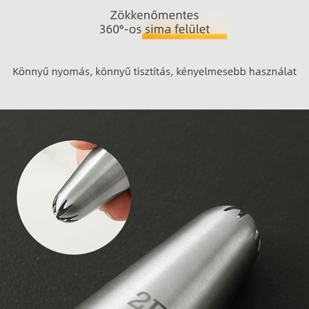 Sima, varrás nélküli 304 rozsdamentes acél dekorációs nyomófejek készlet tortákhoz és süteményekhez, élelmiszer-minőségű