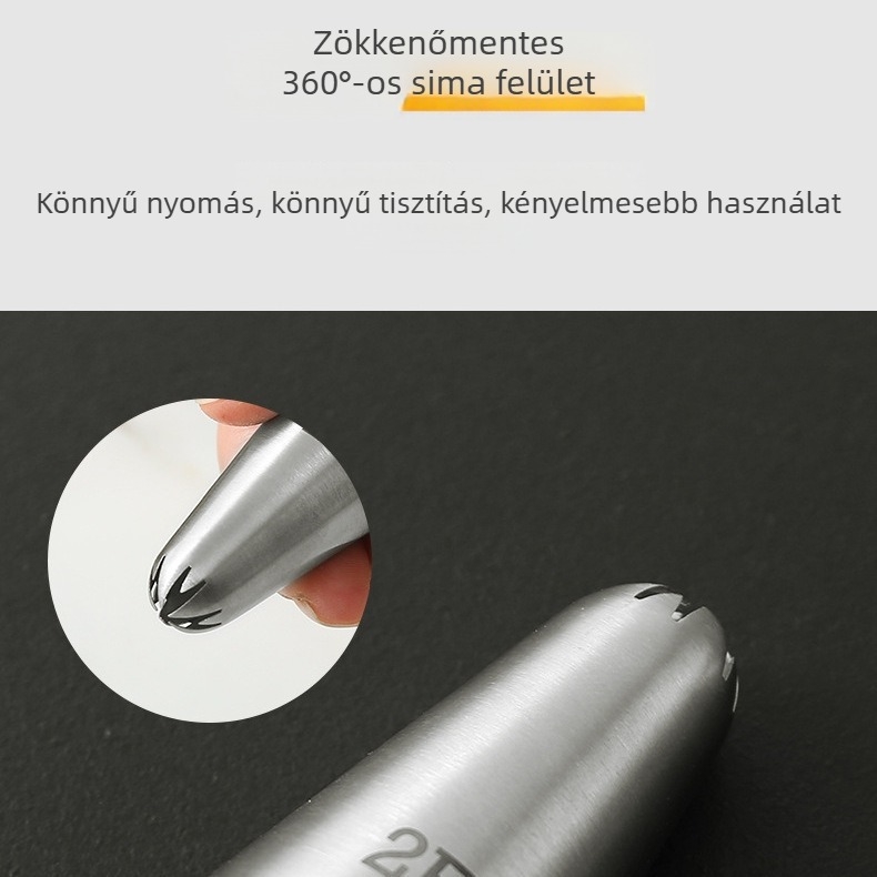 Sima, varrás nélküli 304 rozsdamentes acél dekorációs nyomófejek készlet tortákhoz és süteményekhez, élelmiszer-minőségű