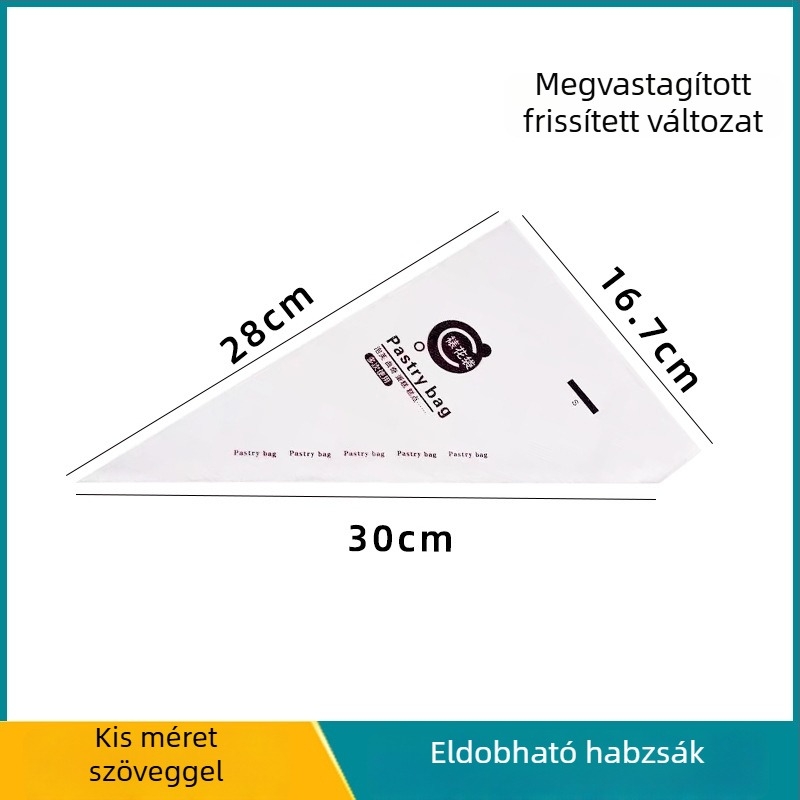 Megvastított, egyszer használatos díszítő tasak, élelmiszer-minőségű PE, nyomtatott, átlátszó krémzsák tortadíszítéshez