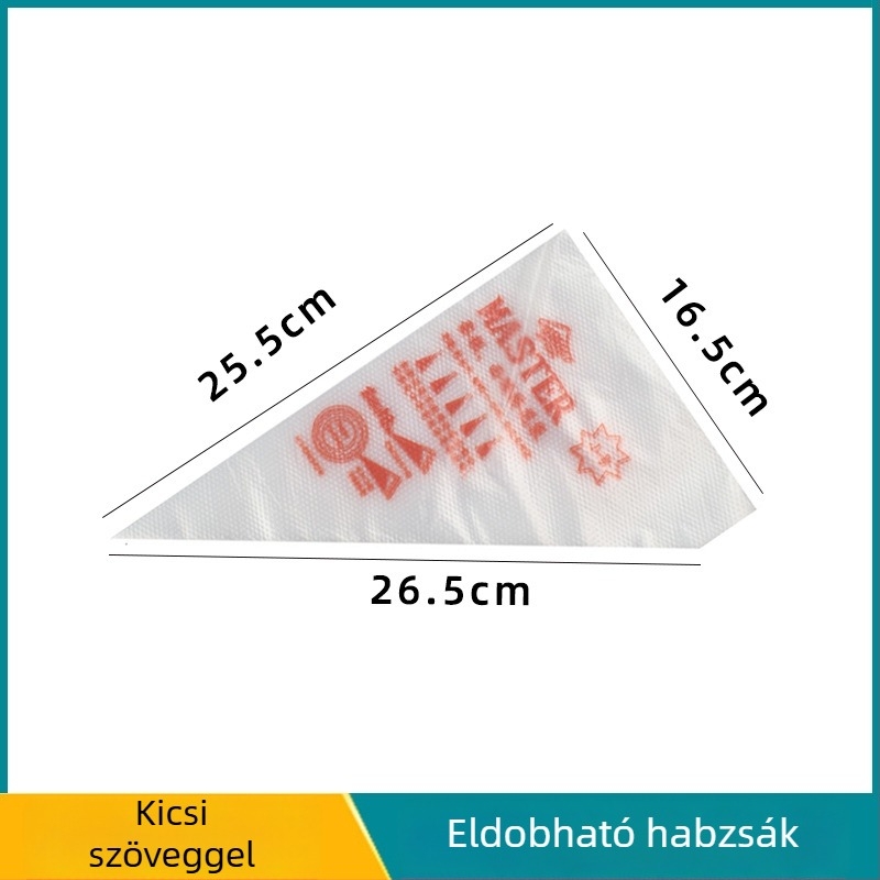 Megvastított, egyszer használatos díszítő tasak, élelmiszer-minőségű PE, nyomtatott, átlátszó krémzsák tortadíszítéshez