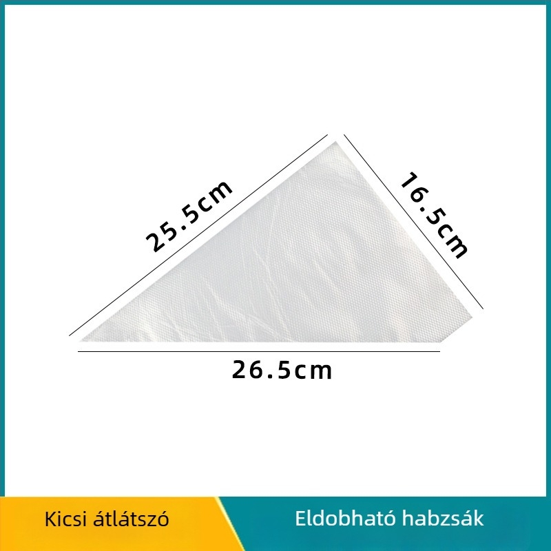 Megvastított, egyszer használatos díszítő tasak, élelmiszer-minőségű PE, nyomtatott, átlátszó krémzsák tortadíszítéshez