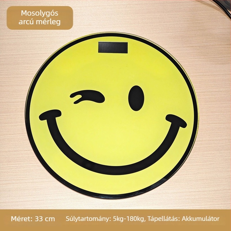 Magas pontosságú digitális testtömeg-mérleg mosolygós kijelzővel, háztartási elektronikus mérleg diákszállások számára