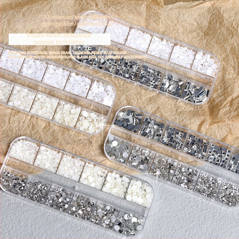 Manikűr rhinestone díszítőkövek – Tide márka, hold és blokk minta, 1 doboz, termékkód Zqsp0196-01