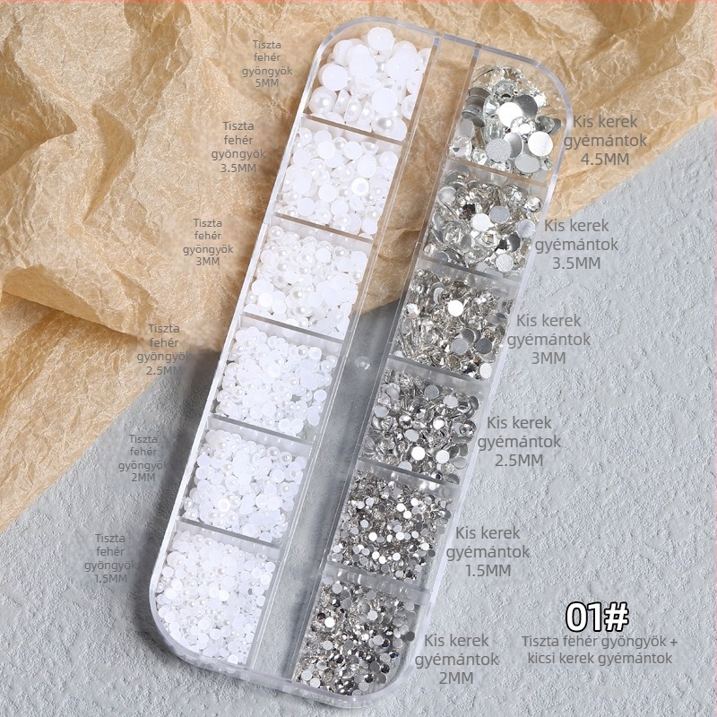 Manikűr rhinestone díszítőkövek – Tide márka, hold és blokk minta, 1 doboz, termékkód Zqsp0196-01