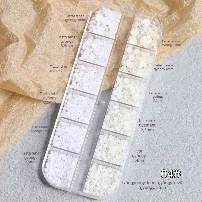 Manikűr rhinestone díszítőkövek – Tide márka, hold és blokk minta, 1 doboz, termékkód Zqsp0196-01