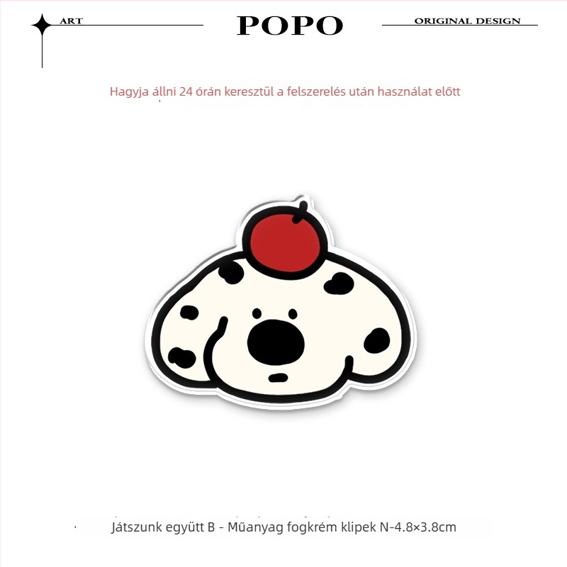 Happy Little Pig fogkrém tartó, falra szerelhető, fúrás nélküli kivitel, fogkrémklip és fürdőszobai tároló polc