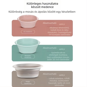 Összecsukható mosómedence – Hordozható, Többfunkciós otthonra, Kollégiumokba, Utazásokhoz, Baba ruháinak mosására