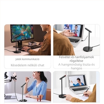Cm379 USB asztali mikrofon élő közvetítéshez és játékokhoz, omnidirekcionális vétel, dinamikus elem, SNR ≥70 dB