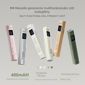 Rúd alakú LED körömlámpa, kézi használat, gyors száradás, automata érzékelő, beépített fényvédő sapka, mini hordozható gél körömlámpa