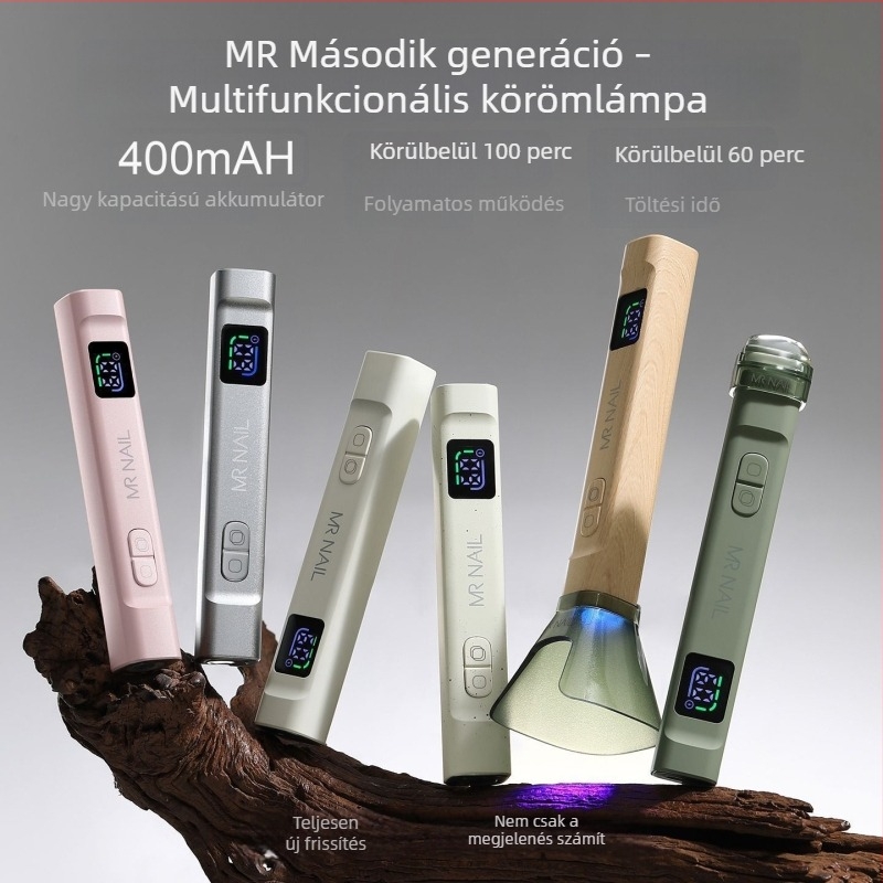 Rúd alakú LED körömlámpa, kézi használat, gyors száradás, automata érzékelő, beépített fényvédő sapka, mini hordozható gél körömlámpa