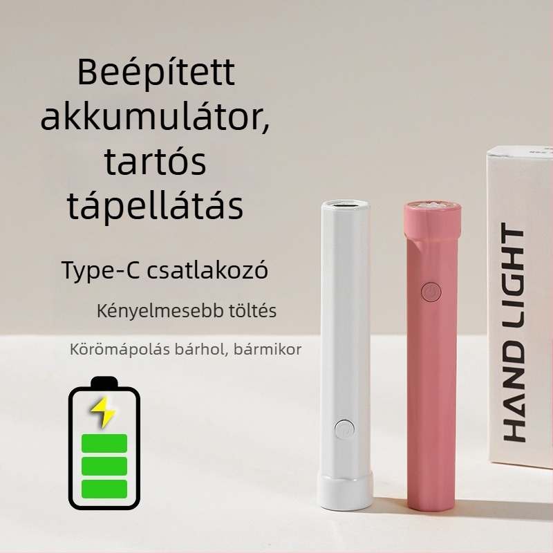 Kézben tartható körömlámpa, hordozható, újratölthető mini LED-szárító lámpa