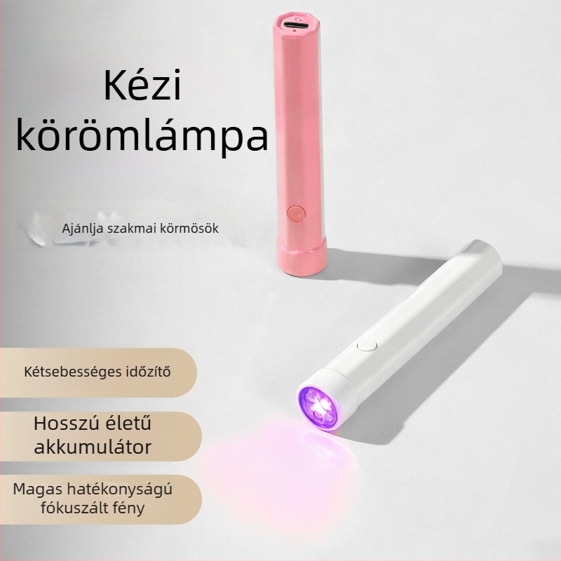 Kézben tartható körömlámpa, hordozható, újratölthető mini LED-szárító lámpa