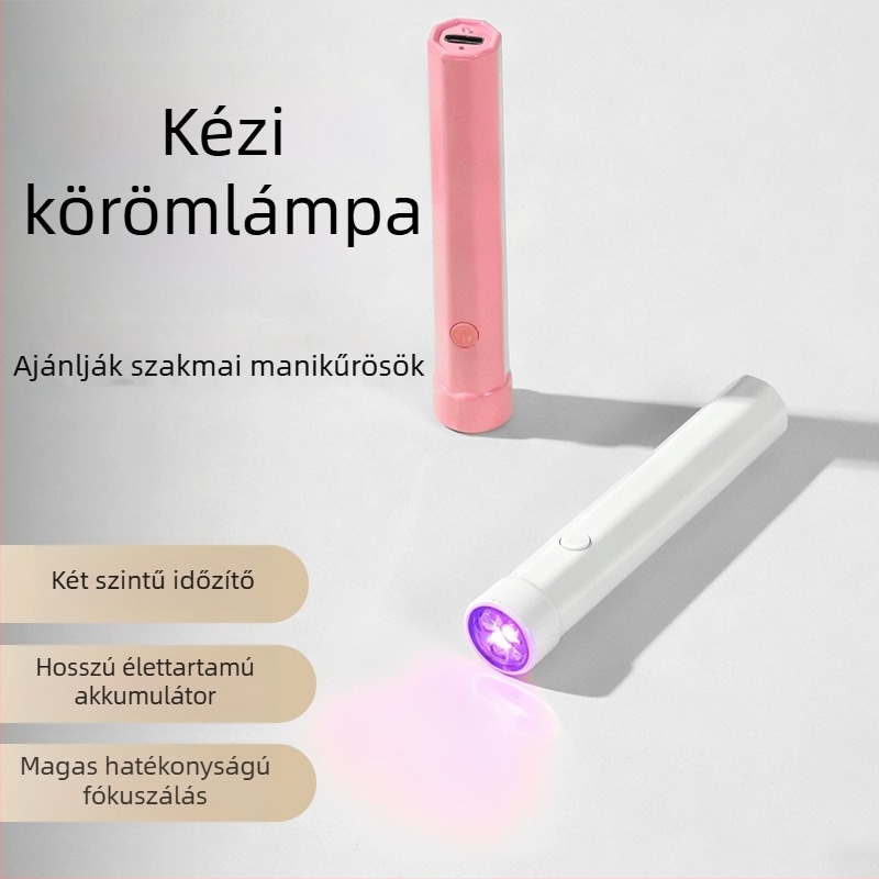 Kézben tartható körömlámpa, hordozható, újratölthető mini LED-szárító lámpa