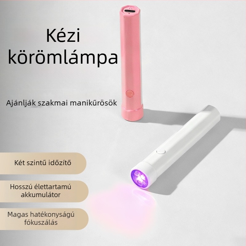 Kézben tartható körömlámpa, hordozható, újratölthető mini LED-szárító lámpa