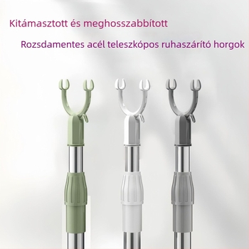 Teleszkópos ruhaszárító rúd rozsdamentes acélból, erkélyre és fürdőszobába, modern minimalista stílus