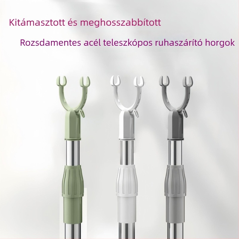 Teleszkópos ruhaszárító rúd rozsdamentes acélból, erkélyre és fürdőszobába, modern minimalista stílus
