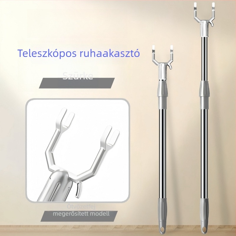Teleszkópos ruhaszárító rúd rozsdamentes acélból, erkélyre és fürdőszobába, modern minimalista stílus