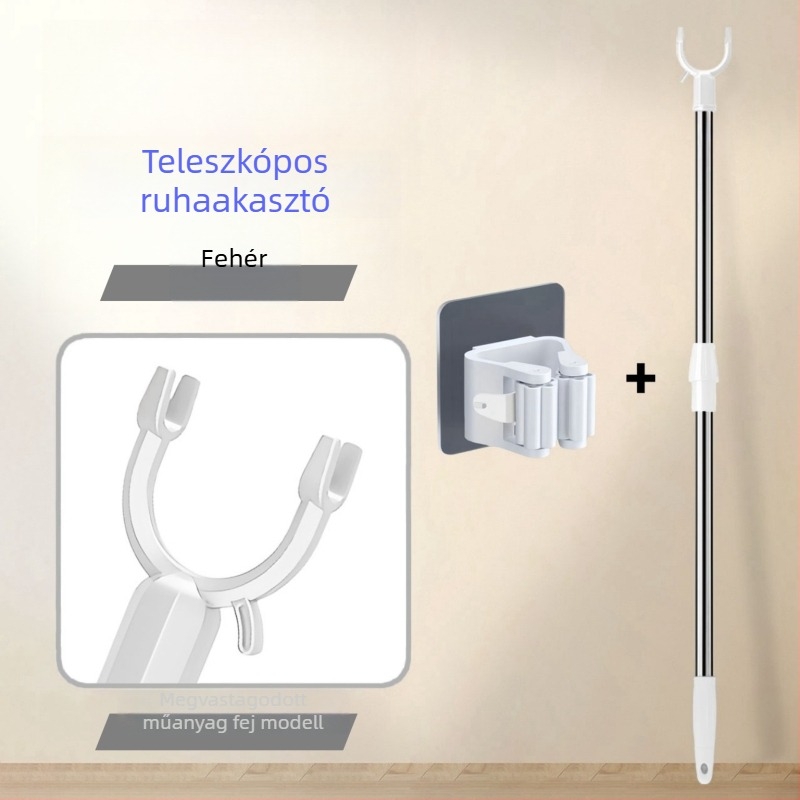 Teleszkópos ruhaszárító rúd rozsdamentes acélból, erkélyre és fürdőszobába, modern minimalista stílus