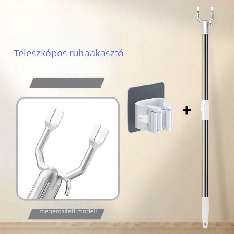 Teleszkópos ruhaszárító rúd rozsdamentes acélból, erkélyre és fürdőszobába, modern minimalista stílus