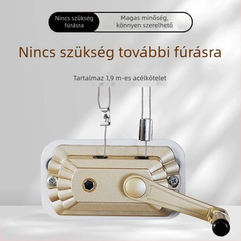 Ruhaszárító dupla rúddal, kézi hajtóorsó, alumíniumötvözet, beltéri emelő