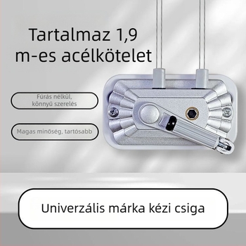 Ruhaszárító dupla rúddal, kézi hajtóorsó, alumíniumötvözet, beltéri emelő