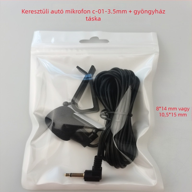 Autóba szerelt vezetékes mikrofon Bluetooth 5.1, omnidirekcionális, 20 Hz-20 kHz, 3-12 V
