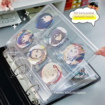 Akril asztali kiállítási binder jelvényekhez, átlátszó, porvédett, nagy kapacitás, PP borító, stílus cserélhető lapok, 1 belső oldal