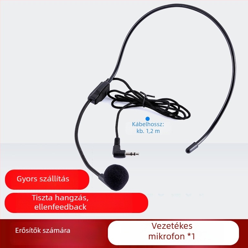 SBM200 Fejre szerelt vezeték nélküli mikrofon, állítható irányítással, Bluetooth 2.0, SNR ≥70 dB, beépített akkumulátor nélkül, konferenciákhoz