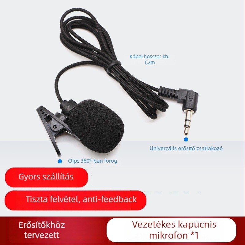 SBM200 Fejre szerelt vezeték nélküli mikrofon, állítható irányítással, Bluetooth 2.0, SNR ≥70 dB, beépített akkumulátor nélkül, konferenciákhoz