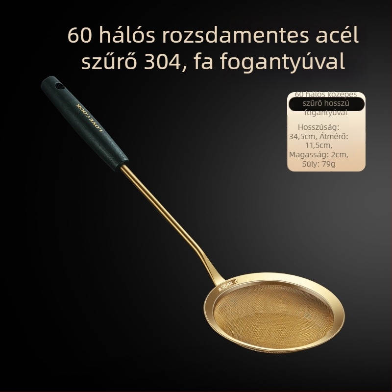 304 rozsdamentes acél konyhai szita – csúszásmentes, egyedi logó, testreszabás elérhető, könnyű luxus stílus