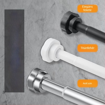 Rozsdamentes acél összecsukható ruhaszárító rúd — fúrás nélküli szerelés, erkélyre és fürdőszobába, alkalmas függönyrúdnak