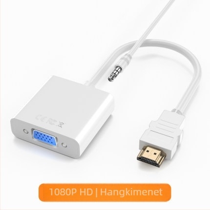 HDMI–ról VGA-ra átalakító hanggal és tápláló adapterkábellel, notebookokhoz és projektorokhoz