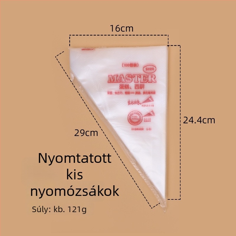Keyang egyszer használatos PE díszítő tasakok torták dekorálásához, 100 db/csomag