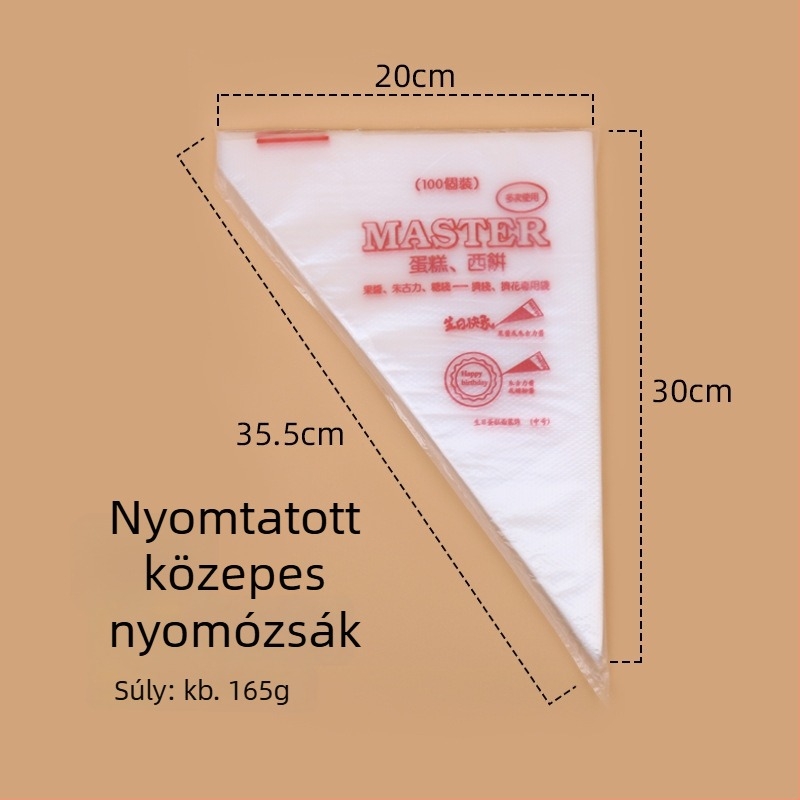 Keyang egyszer használatos PE díszítő tasakok torták dekorálásához, 100 db/csomag