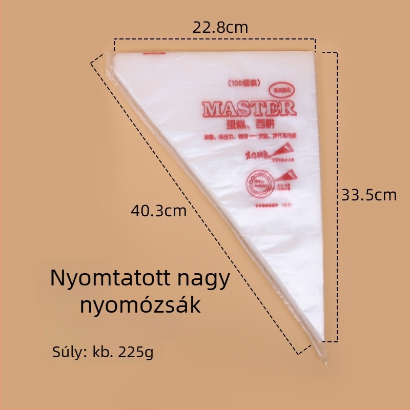 Keyang egyszer használatos PE díszítő tasakok torták dekorálásához, 100 db/csomag