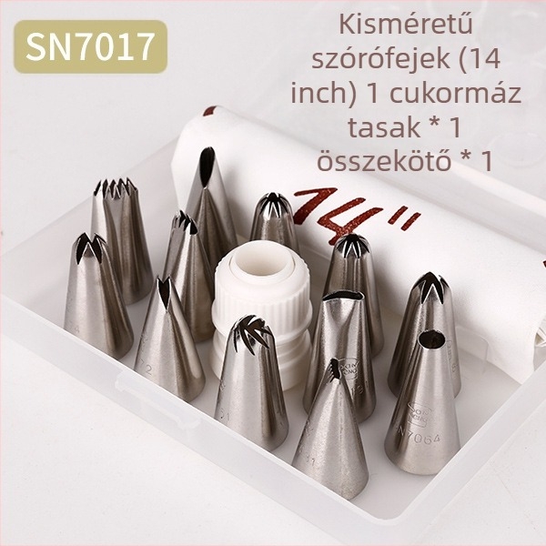 Sanneng SN7011 80 darabos díszítőcsúcs készlet, 304 rozsdamentes acélból, professzionális torta- és süti dekoráláshoz