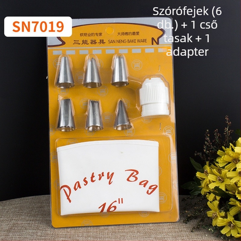 Sanneng SN7011 80 darabos díszítőcsúcs készlet, 304 rozsdamentes acélból, professzionális torta- és süti dekoráláshoz