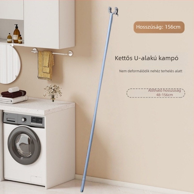 Műanyag ruhaszárító rúd erkélyre, leválasztható és moduláris, modern minimalista stílus