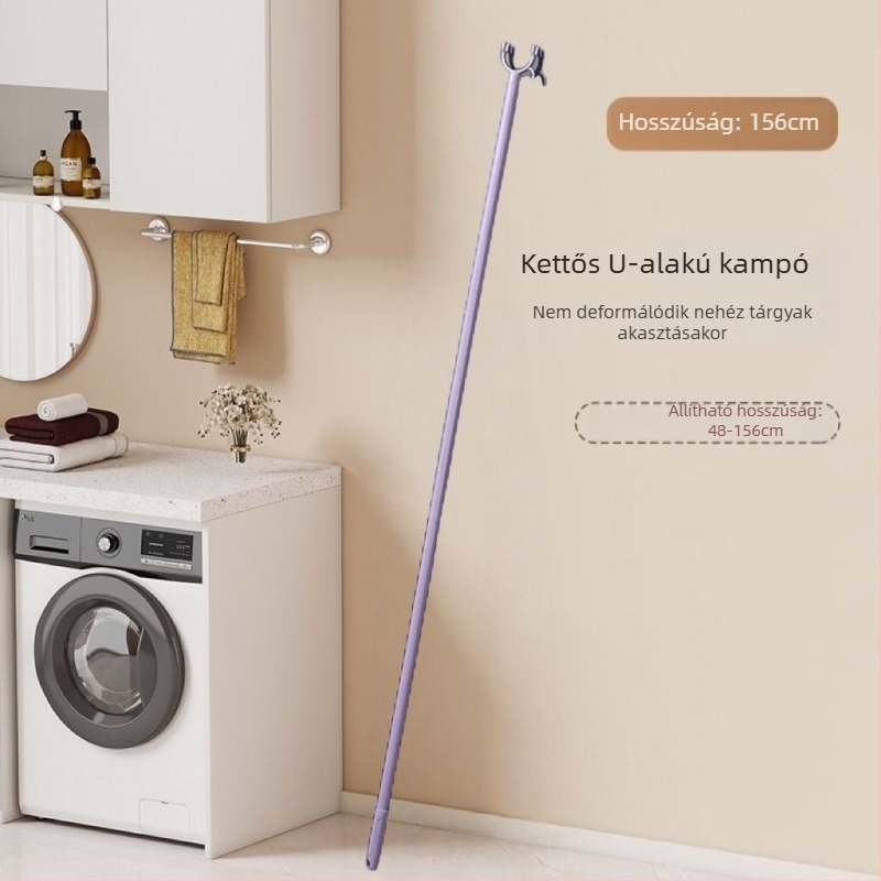 Műanyag ruhaszárító rúd erkélyre, leválasztható és moduláris, modern minimalista stílus