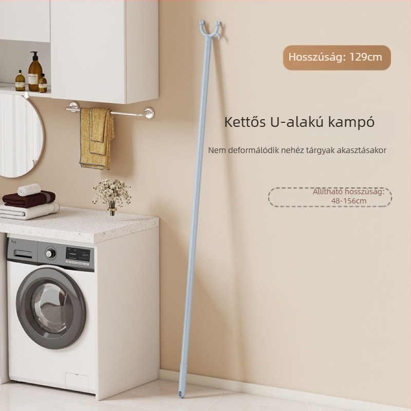 Műanyag ruhaszárító rúd erkélyre, leválasztható és moduláris, modern minimalista stílus