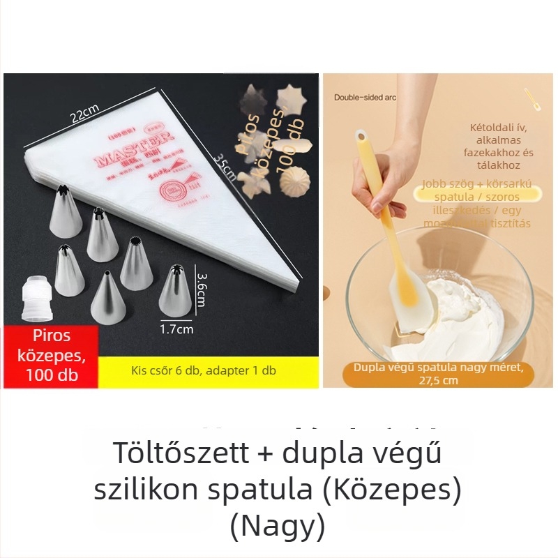 Díszítő zsák és nyomófej készlet torták és sütemények díszítéséhez — élelmiszer-biztonságos sütőeszközök