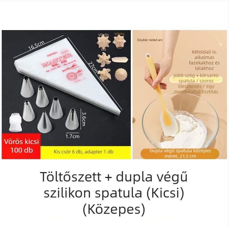 Díszítő zsák és nyomófej készlet torták és sütemények díszítéséhez — élelmiszer-biztonságos sütőeszközök