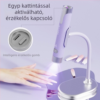 Three Mutual újratölthető kézi LED lámpa géllakok polimerizálásához, állvánnyal