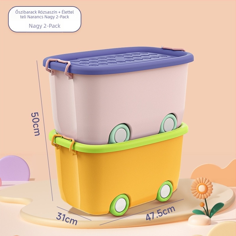 Gyermekjáték tároló doboz – modern minimalista design, kapacitás legfeljebb 5 L, kerekek nélkül, kézzel nem vihető, ideális a játékok, snackek, ruhák, építőelemek és könyvek rendezésére