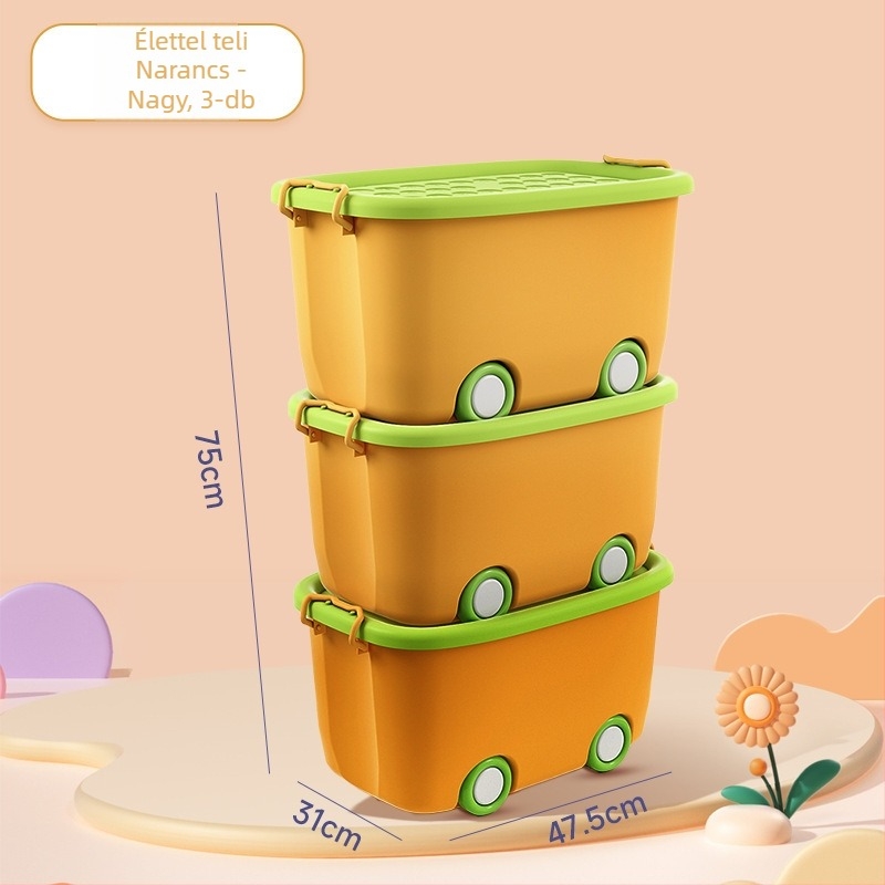 Gyermekjáték tároló doboz – modern minimalista design, kapacitás legfeljebb 5 L, kerekek nélkül, kézzel nem vihető, ideális a játékok, snackek, ruhák, építőelemek és könyvek rendezésére