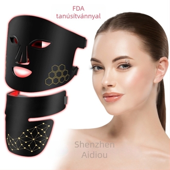 Photon LED arc- és nyakberendezés — szilikon arcmaszk, 1200–2000 mAh akkumulátor, IPX4 vízálló, színes fény fototerápia